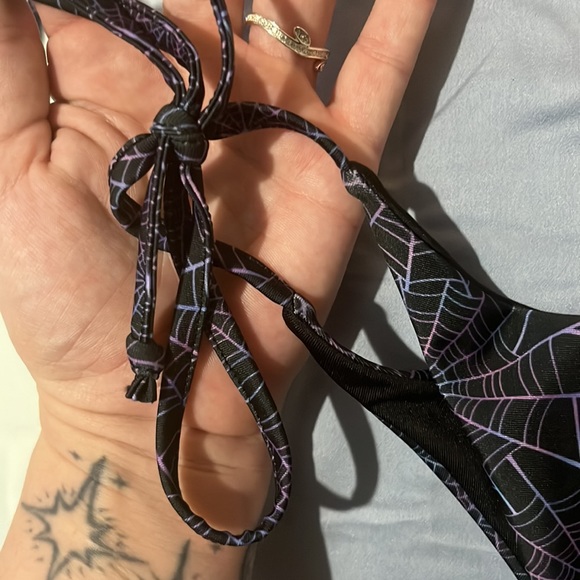 NWT spiderweb bikini blue size medium exotic dance pool beach - Picture 4 of 4